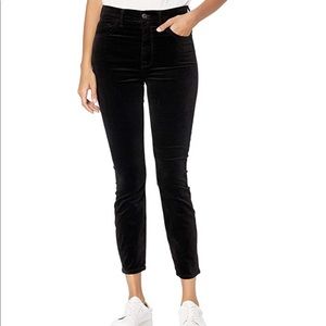 Velvet high waist ankle skinny in black